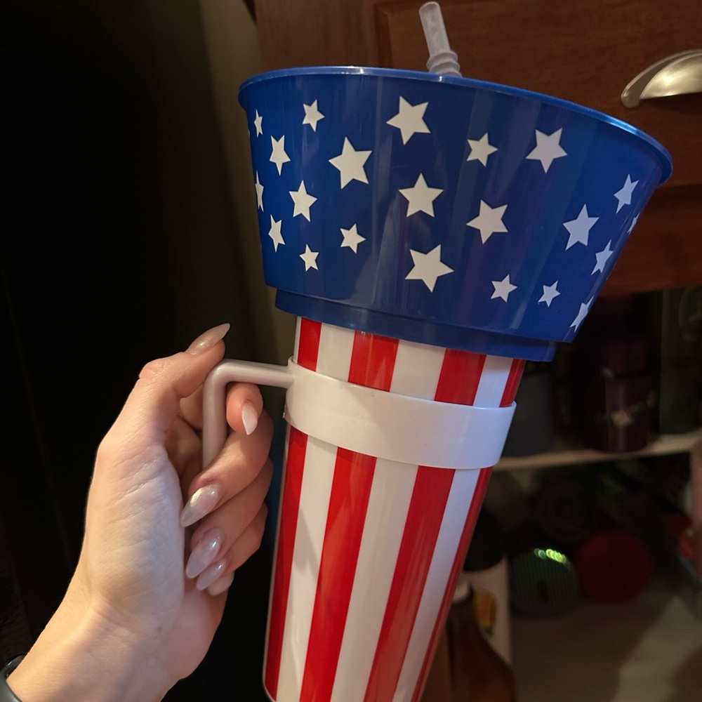 Patriotic Stars and Stripes Drink and Snack Tumbler